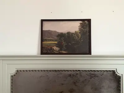 Canvas print art inside wooden frame