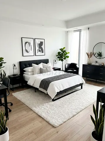 Luxury Boucle Queen  Size Bed
