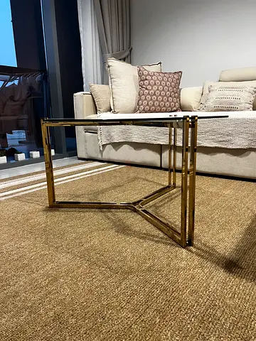 Brass-finish Metal Side Table / Accent Table
