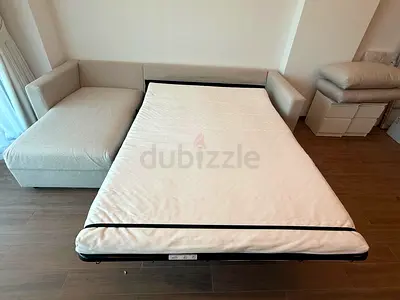 Almost Like New Condition ikea vimle L shape sofa bed with mattress