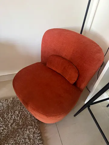 Orange upholstered accent lounge chair - cozy single seat