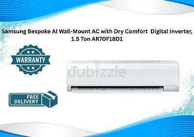 Samsung Bespoke AI Wall-Mount AC with Dry Comfort  Digital Inverter, 1.5 Ton AR70F18D1