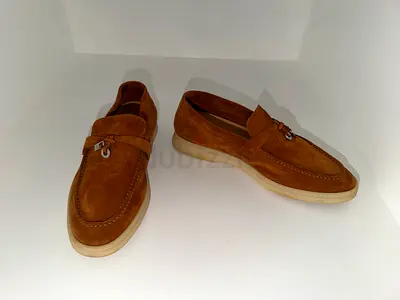 Loro Piana summer charms walk loafers in brown suade, size 35