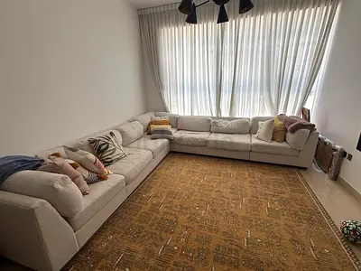 west elm L shape sofa feather