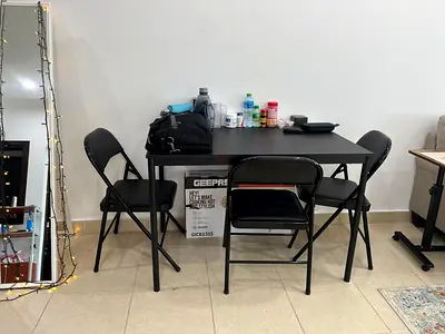 IKEA Black Table with Four Chairs - Good Condition