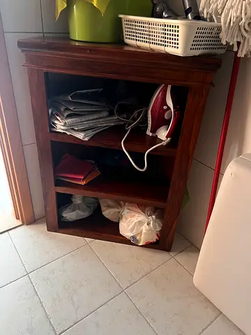 wooden corner cabinet / storage shelf