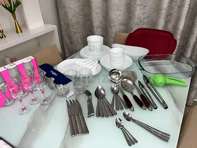 Complete Cutlery and Dinnerware Set with Glasses - dishes