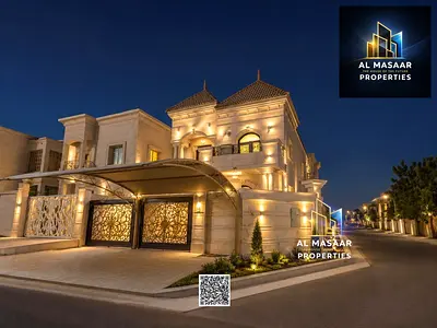 Luxury villa for sale, corner lot on two streets and a railway, strategic location, elegant design, high-quality finishes, ready to move in Strategic