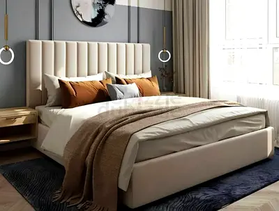 Brend New fabric wooden Queen size 160x200 Bed with Madical Matress Available