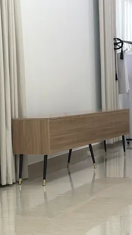 Mid-century modern long console table with tapered legs