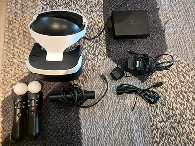 PlayStation VR bundle with headset, camera, Move controllers and PS processor box (cables too)