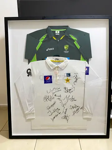 Signed Pakistan Test Jersy and Ausi Jersy with Frame