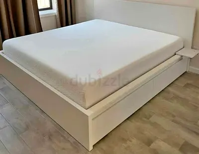 IKEA malam bed with mattress queen size bed