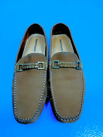 Mens Shoes - Hush Puppies Brown Suede Loafers