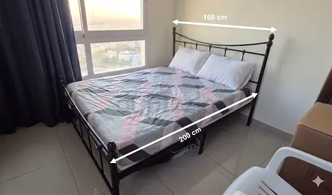 Metal Double Bed Frame (160 x 200 cm) with Mattress
