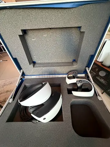 PlayStation VR headset with Move controllers in hard case