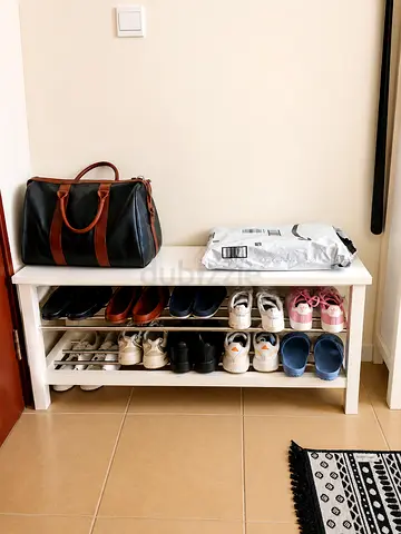 Ikea Bench with shoe storage, shoe rack shoecase