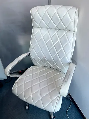 White Quilted Office/Chair — Used, Good Condition