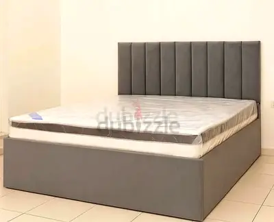 Brend New fabric wooden King size 180x200 Bed with Madical Top memory foam Matress Available.