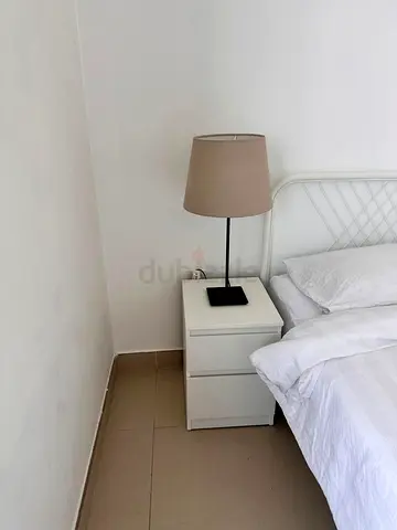 Modern Minimalist Double Bed with Mattress and Bedding/2 side tables/4 chairs in Excellent Condition