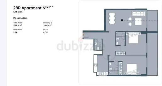 2 Beds Semi furnished Apartment for sale