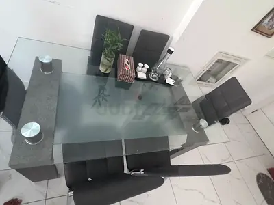 6 Seater Glass Top Dining Table