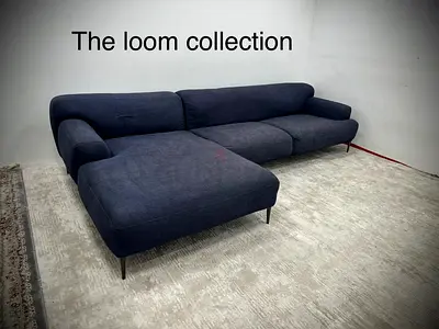 The loom collection blue color lshape sofa
