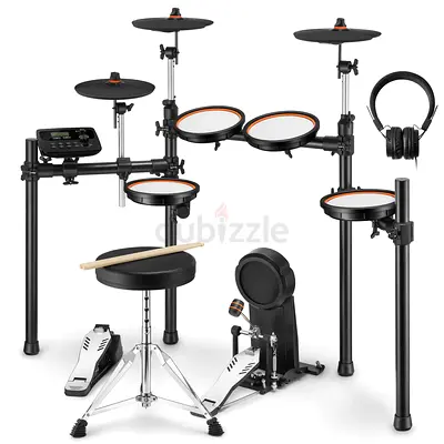 Donner DED-100 Full E-Drum Kit / Drum Set + Headphones + Sticks + Throne - Great for Beginners