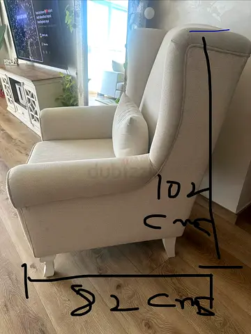 Beautiful Cream Wingback Armchair – Excellent Condition