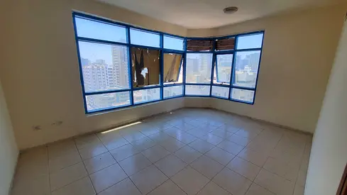 For annual rent one bedroom hall with no security deposit open view spacious layout modern finishing central air conditioning flexible payment options