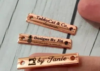 Set of 3 Rose Gold Handmade Clothing Tags — by Janie, TabbyCat  Co.  Designs By Jin