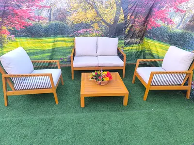 Beautiful Solid Wood Outdoor Garden Sofa Set