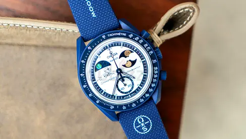 Omega Speedmaster Moonphase-style Blue Ceramic Watch master