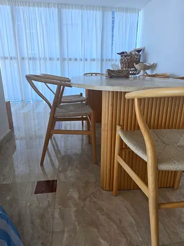Travertine Dining Table - Free Chairs