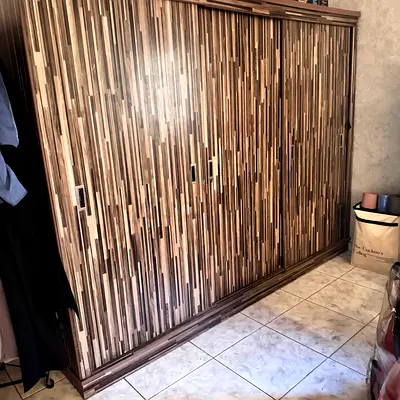 Wooden Sliding Door Wardrobe - 3 with Sections , Good Condition