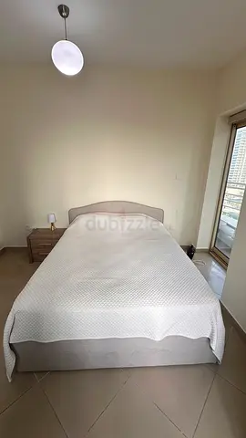 Queen fabric bed frame with bed slats (mattress is optional)