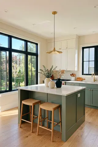Modern Kitchen Island with Marble Top