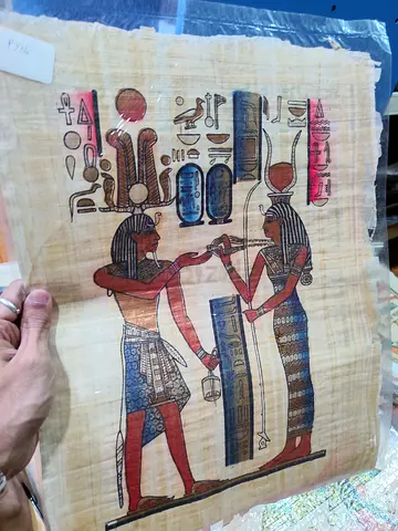 Hand-painted Egyptian Papyrus Artwork — Traditional Scene 44*33cm