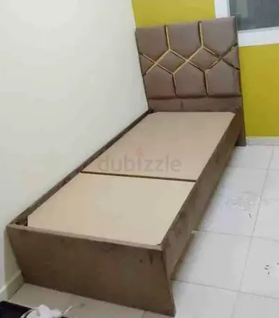 Single bed frame with upholstered headboard - new