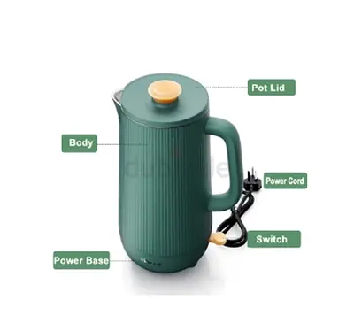 Green Electric Kettle - 1.7L Cordless Hot Water Kettle