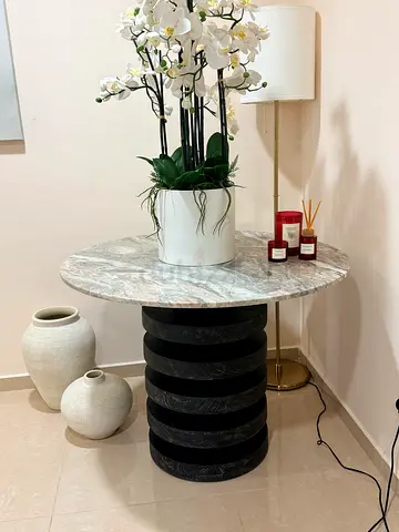 Marina Home Marble Top Oval Dining Table — As new Condition