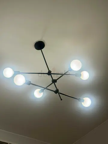 Modern Black 6-Light Chandelier x2