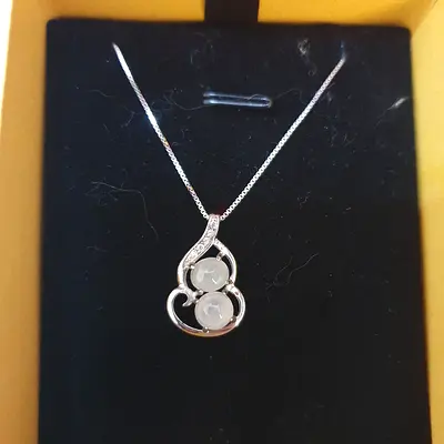 Chinese Jade Stirling Silver necklace