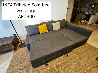 IKEA Friheten corner sofa-bed with storage - Grey, good condition