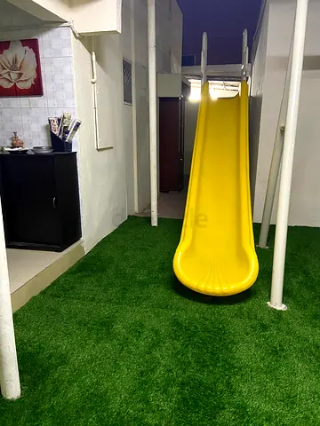 Yellow Plastic Slide for Kids - Good Condition