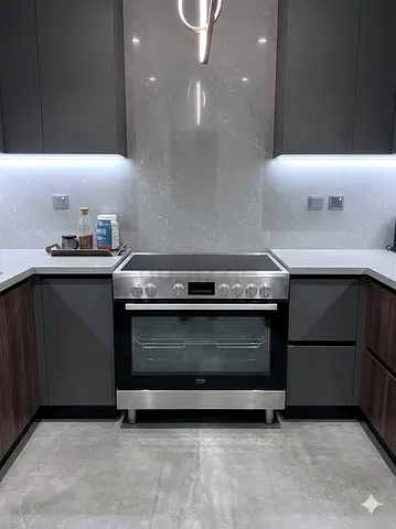 Beko 90x60cm Ceramic Electric Cooker, 5 Zones 8 Functions 108L A+ Rating Stainless