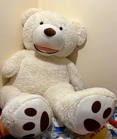 6 feet Large White Plush Teddy Bear - Very Good Condition