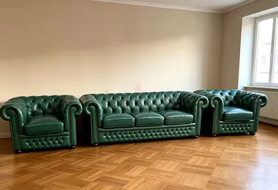 Sofa Chesterfield Pure Leather Set 3+1+1