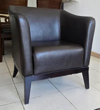 5 Dark Brown Club Armchairs – Available Individually or as a Set