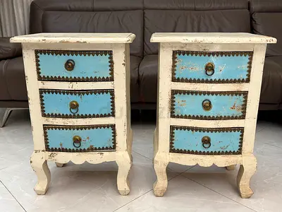 Solid wood vintage design Side tables
